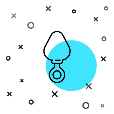 Black line Anal plug icon isolated on white background. Butt plug sign. Fetish accessory. Sex toy for men and woman. Random dynamic shapes. Vector Illustration