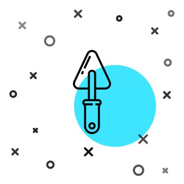 Siyah çizgi Trowel simgesi beyaz arkaplanda izole edildi. Rastgele dinamik şekiller. Vektör İllüstrasyonu