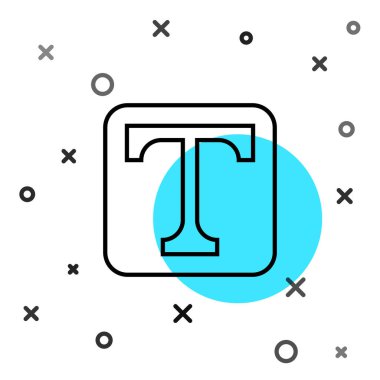 Beyaz arkaplanda siyah satır metin simgesi izole edildi. Rastgele dinamik şekiller. Vektör İllüstrasyonu