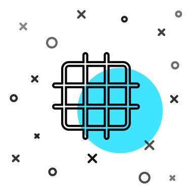 Siyah çizgi grafik kağıt simgesi beyaz arkaplanda izole edildi. Rastgele dinamik şekiller. Vektör İllüstrasyonu
