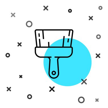 Beyaz arkaplanda siyah çizgi boya fırçası simgesi izole edildi. Rastgele dinamik şekiller. Vektör İllüstrasyonu