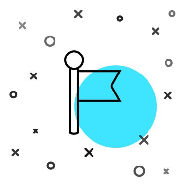 Beyaz arkaplanda siyah çizgi simgesi izole edildi. Yer belirleyici sembol. Rastgele dinamik şekiller. Vektör İllüstrasyonu