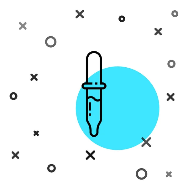 Zwarte Lijn Pipet Pictogram Geïsoleerd Witte Achtergrond Element Van Medische — Stockvector