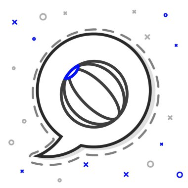 Line Beach top ikonu beyaz arkaplanda izole edildi. Renkli taslak konsepti. Vektör İllüstrasyonu