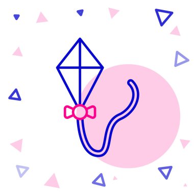 Kite simgesi beyaz arkaplanda izole edildi. Renkli taslak konsepti. Vektör İllüstrasyonu