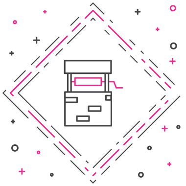 Çizgi İyi simgesi beyaz arkaplanda izole edildi. Renkli taslak konsepti. Vektör İllüstrasyonu