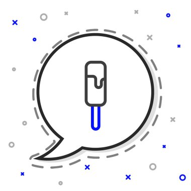 Beyaz arka planda izole edilmiş çizgi dondurma ikonu. Güzel sembol. Renkli taslak konsepti. Vektör İllüstrasyonu