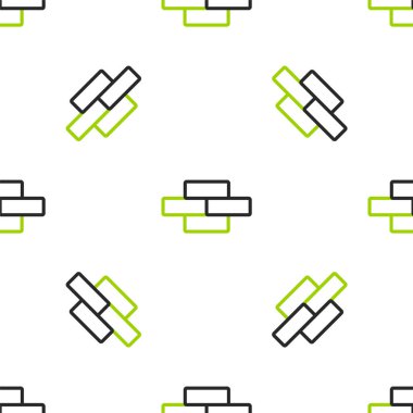 Line Bricks simgesi beyaz arkaplanda izole edilmiş pürüzsüz desen. Vektör İllüstrasyonu