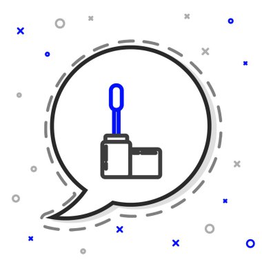 Beyaz arkaplanda çizgi Mascara fırça simgesi izole edildi. Renkli taslak konsepti. Vektör İllüstrasyonu