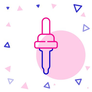 Hat Pipette simgesi beyaz arkaplanda izole edildi. Tıbbi, kozmetik, kimya laboratuvarı ekipmanları. Renkli taslak konsepti. Vektör İllüstrasyonu