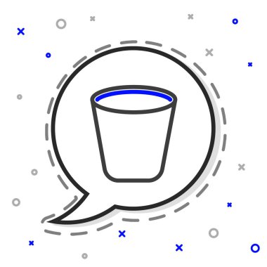 Çöp kutusu simgesi beyaz arkaplanda izole edildi. Çöp kutusu tabelası. Sepet simgesini geri dönüştür. Ofis çöpü ikonu. Renkli taslak konsepti. Vektör İllüstrasyonu