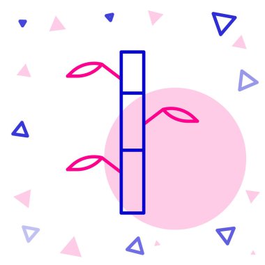 Çizgi Bambu, beyaz arkaplanda izole edilmiş yaprak simgesine sahiptir. Renkli taslak konsepti. Vektör İllüstrasyonu