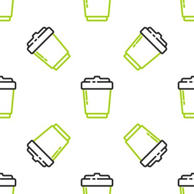 Çizgili kahve fincanı beyaz arka planda izole edilmiş bir iz bıraksın diye. Vektör İllüstrasyonu