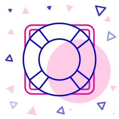 Çizgi Lifebuoy simgesi beyaz arkaplanda izole edildi. Can simidi sembolü. Renkli taslak konsepti. Vektör İllüstrasyonu