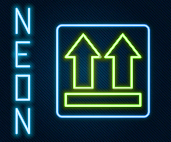 Ligne Lumineuse Néon Cette Icône Latérale Vers Haut Isolée Sur — Image vectorielle