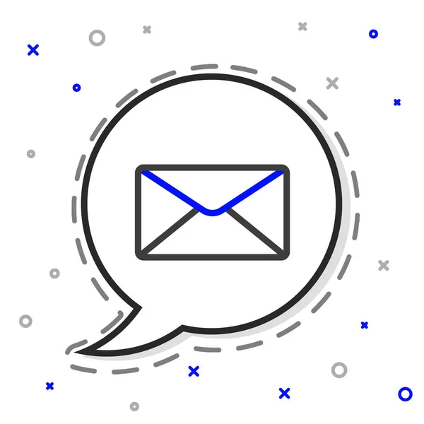 Icône Enveloppe Ligne Isolée Sur Fond Blanc Message Électronique Symbole — Image vectorielle