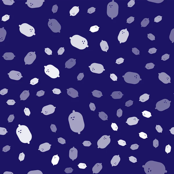 Weiße Zitrone Symbol Isoliert Nahtlose Muster Auf Blauem Hintergrund Vektorillustration — Stockvektor