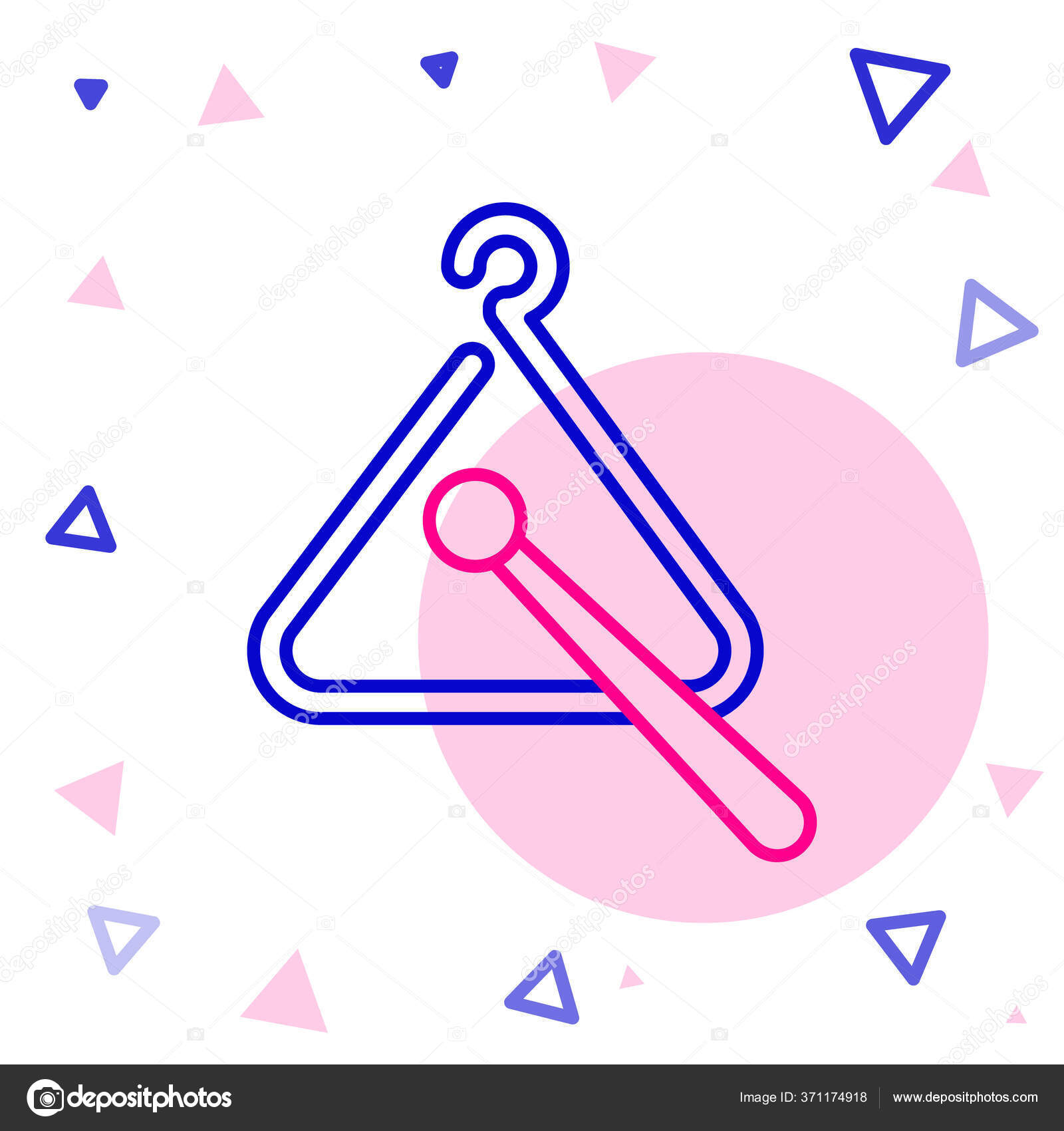 Ligne Triangle Icone Instrument Musique Isole Sur Fond Blanc Concept Image Vectorielle Par Vectorstockvadim C Illustration