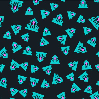 Line Church binası simgesi siyah arka planda izole edilmiş. Hıristiyan Kilisesi. Kilisenin dini. Vektör İllüstrasyonu