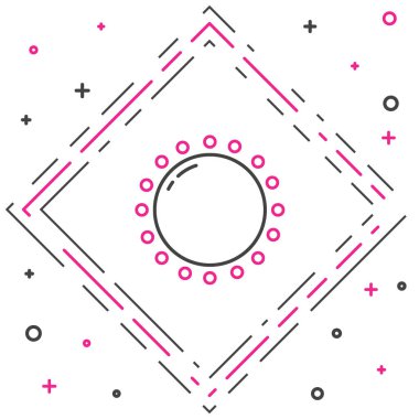 Çizgi Sun simgesi beyaz arkaplanda izole edildi. Yaz sembolü. Güneşli bir gün. Renkli taslak konsepti. Vektör İllüstrasyonu