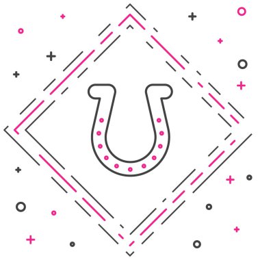 Çizgi Nal simgesi beyaz arkaplanda izole edildi. Renkli taslak konsepti. Vektör İllüstrasyonu