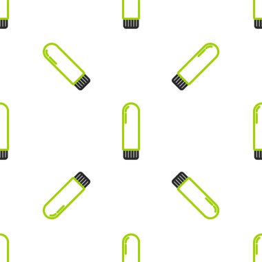 Line Dildo vibrator for sex games icon isolated seamless pattern on white background. Sex toy for adult. Vaginal exercise machines for intimate.  Vector Illustration