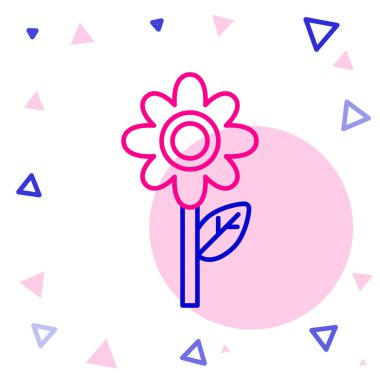 Çizgi Çiçeği simgesi beyaz arkaplanda izole edildi. Renkli taslak konsepti. Vektör İllüstrasyonu