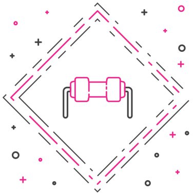 Beyaz arka planda hat direnci elektrik ikonu izole edildi. Renkli taslak konsepti. Vektör İllüstrasyonu