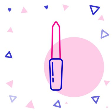 Beyaz arkaplanda çizgi tırnak dosya simgesi izole edildi. Manikür aleti. Renkli taslak konsepti. Vektör İllüstrasyonu