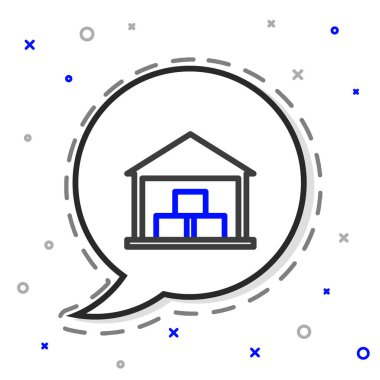 Hat Deposu simgesi beyaz arkaplanda izole edildi. Renkli taslak konsepti. Vektör İllüstrasyonu