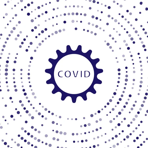 Icono Del Virus Blue Corona Covid Aislado Sobre Fondo Blanco — Vector de stock