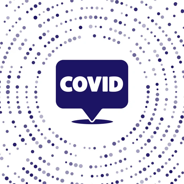 Blue Corona Virus Covid Ikonu Umístění Izolované Bílém Pozadí Bakterie — Stockový vektor
