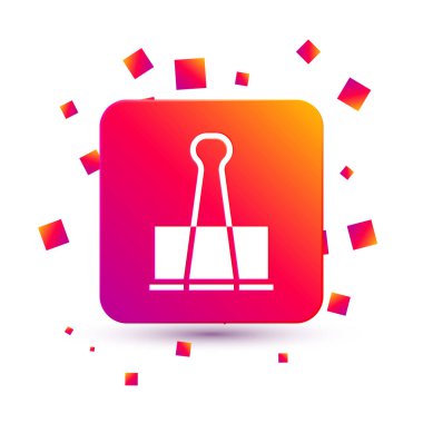 Beyaz arkaplanda beyaz klasör simgesi izole edildi. Ataç. Kare renk düğmesi. Vektör İllüstrasyonu