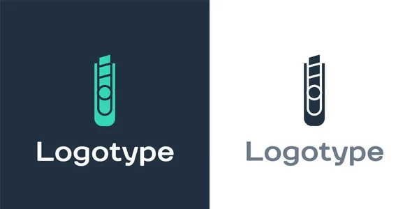 Logotype Stationery Knife Icon 배경에 분리되어 사무실 로고는 템플릿 요소를 — 스톡 벡터