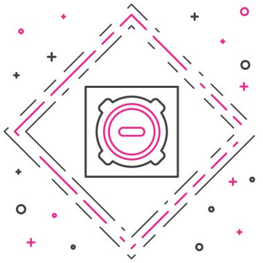 Lağım kapağı simgesi beyaz arkaplanda izole edildi. Renkli taslak konsepti. Vektör İllüstrasyonu