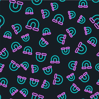 Çizgi Endüstrisi metalik boru ikonu siyah arka planda izole edilmiş pürüzsüz desen. Tesisat boru hattının farklı şekillerde parçaları. Vektör İllüstrasyonu