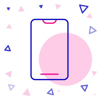 Hat Smartphone, beyaz arkaplanda izole edilmiş cep telefonu simgesi. Renkli taslak konsepti. Vektör İllüstrasyonu