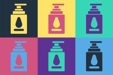 Pop Art Kişisel Kayganlaştırıcı simgesi renk arkaplanında izole edildi. Yağlama jeli. Erotik seks oyunları için krem. Paketli tüp. Vektör İllüstrasyonu