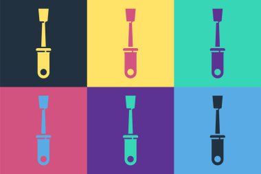 Pop Art Tornavida simgesi renk arkaplanında izole edildi. Servis aracı sembolü. Vektör İllüstrasyonu