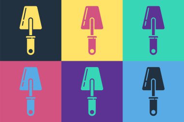 Pop Art Trowel simgesi renk arkaplanında izole edildi. Vektör İllüstrasyonu