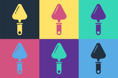 Pop Art Trowel simgesi renk arkaplanında izole edildi. Vektör İllüstrasyonu