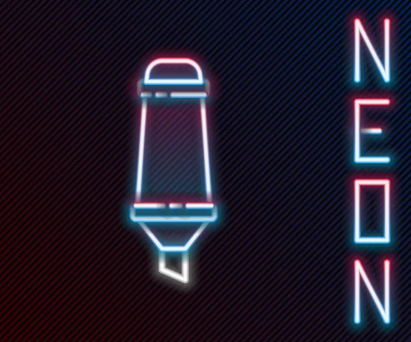 Zářící Neonová Čára Ikona Značkovacího Pera Izolovaná Černém Pozadí Barevný — Stockový vektor