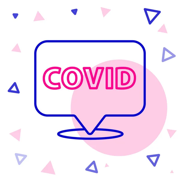 Linka Corona Virus Covid Ikonu Umístění Izolované Bílém Pozadí Bakterie — Stockový vektor