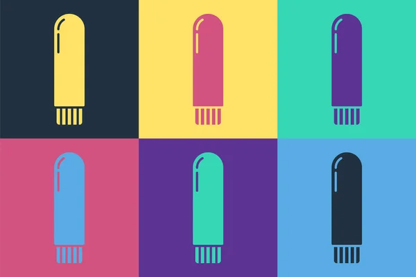 Pop Art Dildo Vibrator Sex Games Icon Isolated Color Background — Stockový vektor