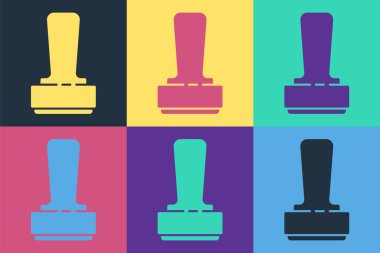 Pop Art Stamp simgesi renk arkaplanında izole edildi. Vektör İllüstrasyonu