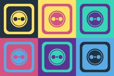 Pop Art Electrical outlet simgesi renk arkaplanında izole edildi. Elektrik prizi. Rosette sembolü. Vektör İllüstrasyonu