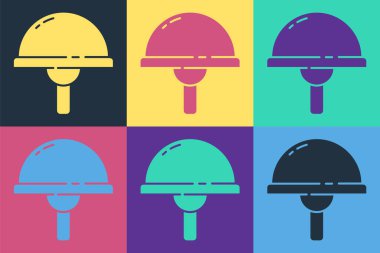 Pop Art Light diyot ikonu yayıyor. Renk arkaplanı izole edilmiş. Yarı iletken diyot elektrik bileşeni. Vektör İllüstrasyonu