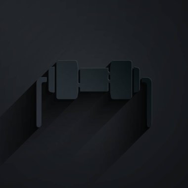 Kağıt kesiği, siyah arka planda izole edilmiş bir rezistör elektrik ikonu. Kağıt sanatı tarzı. Vektör İllüstrasyonu