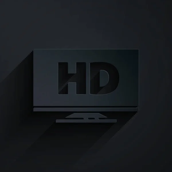 Κοπή Χαρτιού Έξυπνη Οθόνη Εικόνα Τεχνολογίας Βίντεο Που Απομονώνεται Μαύρο — Διανυσματικό Αρχείο