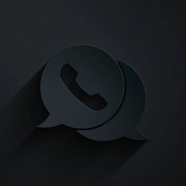 Corte Papel Teléfono Con Icono Del Chat Burbujas Voz Aislado — Archivo Imágenes Vectoriales